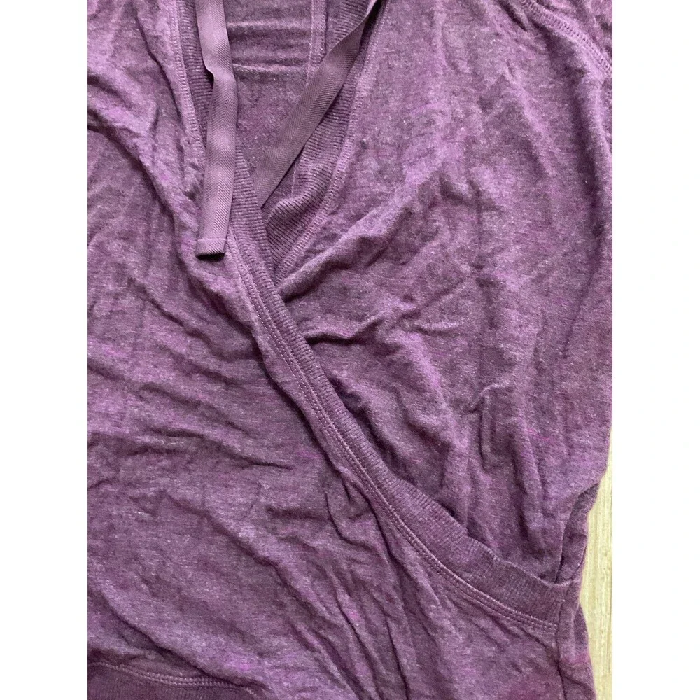 Athleta Hooded Women's Size XXS Maroon Purple Wrap Knit Long Sleeve Thumbholes